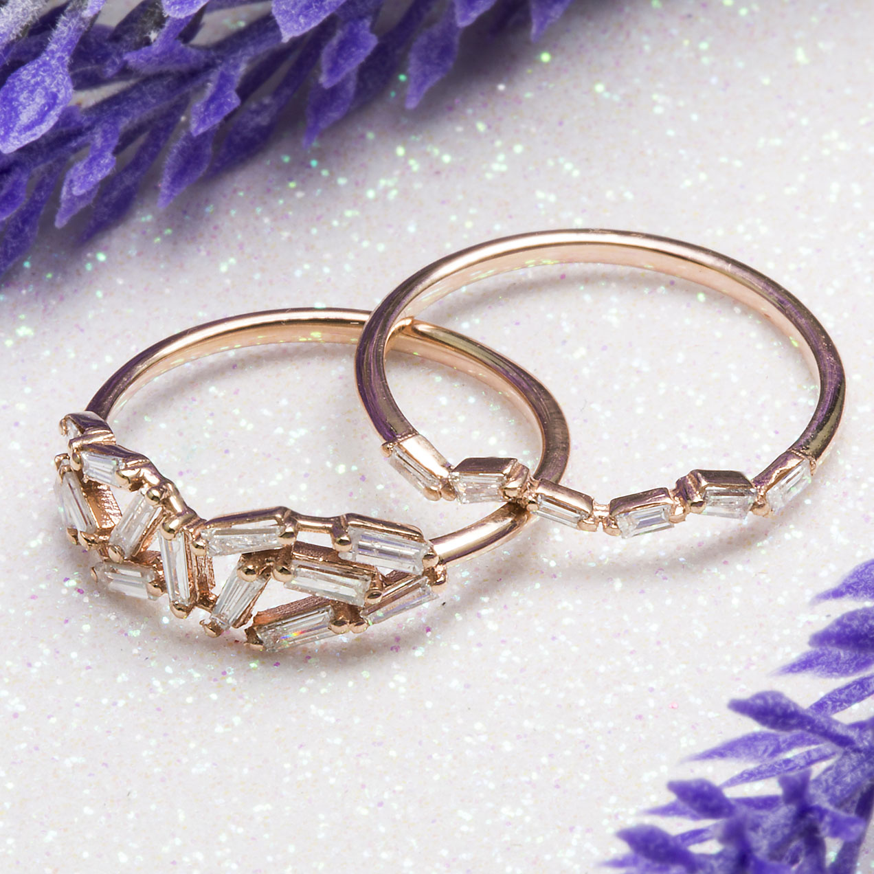 0.58 ct. İkili Pırlanta Baget Yüzük